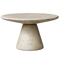 Modern Round Stone Dining Table With Conical Base And Minimalist Design 3d model