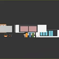 Colorful Multiple Room Interior Design Models With Various Furniture And Layout Elements