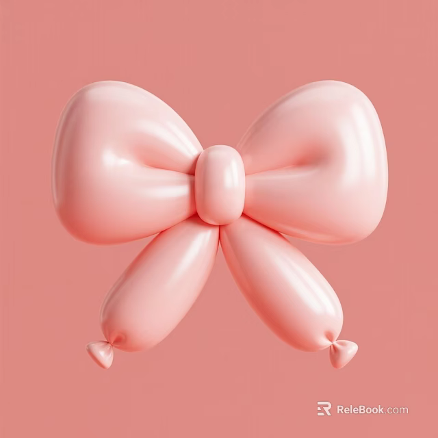 Soft Pink 3D Bow Design With Smooth Shiny Surface On Pastel Background 3d model 