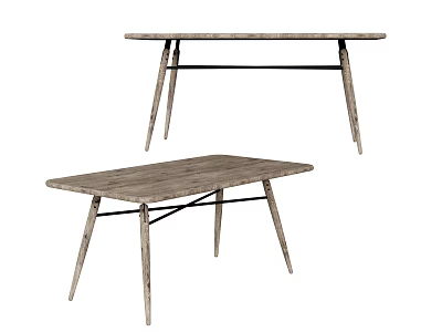 Modern Wooden Dining Tables With Slim Legs And Minimalist Design For Home 3d model