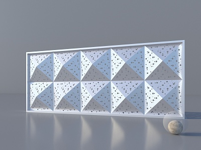 Gradient Perforated Plate Hollow Background Plate Punched Pervious Wall Panel Aluminum Single Plate Partition Stereo Perforated Plate 3d model