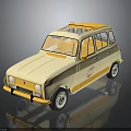 Cream And Yellow Vintage Car With Retro Roof Rack White Wheels And Classic Design