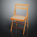 Wooden Folding Chair With Rattan Woven Seat And Backrest Minimalist Style