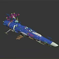Blue Sci Fi Spaceship Design Featuring Futuristic Antennas And Advanced Equipment