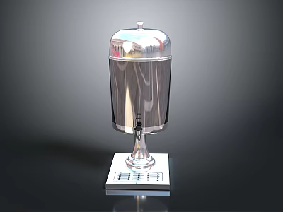 Silver Metallic Computer Tower With Modern Design And Base Control Panel 3d model