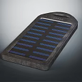 Rectangular Solar Energy Device With Blue Solar Cells And Gray Frame