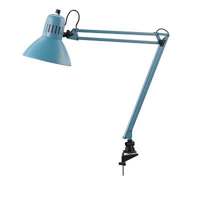Blue Adjustable Desk Lamp With Flexible Arm And Stable Base For Home Office 3d model