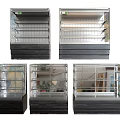 Various Retail Showcase Shelves With Glass Doors And Multiple Layers