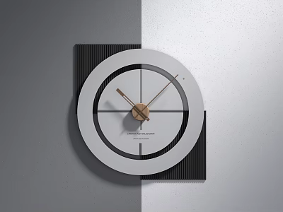 Modern Minimalist Wall Clock With Circular Dial And Black White Design 3d model