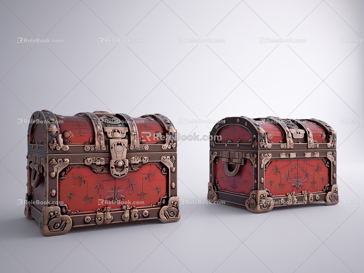 European-style Retro Treasure Chest Medieval Treasure Chest Exquisite Chest Wooden Treasure Chest 3d model