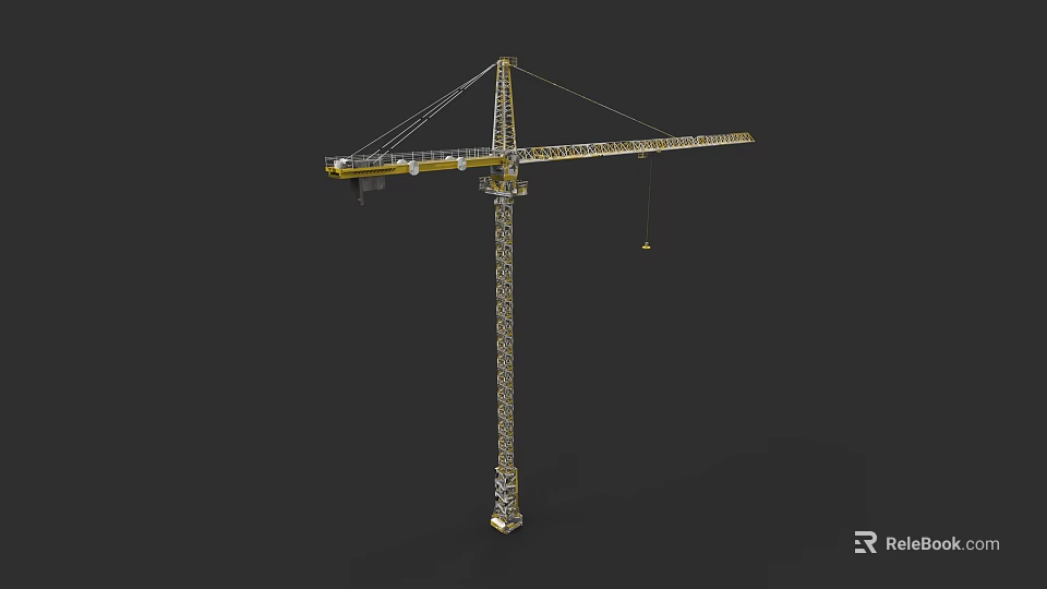 Industrial Tower Crane For Construction Site With Steel Structure And Lifting Function 3d model 