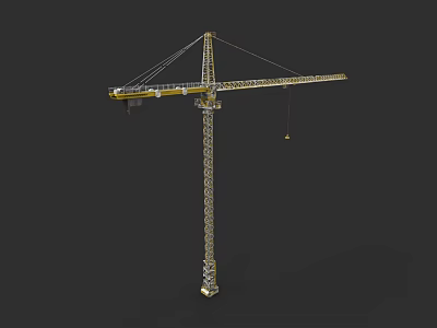 Industrial Tower Crane For Construction Site With Steel Structure And Lifting Function 3d model