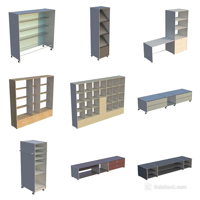 Various Entryway Cabinets And Side Cabinets With Modern Storage Designs 3d model