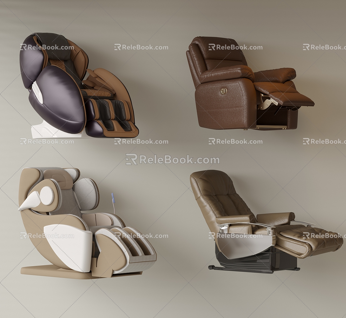 Leather Massage Chair Massage Sofa Electric Massage Chair Functional Sofa AV Room Sofa 3d model