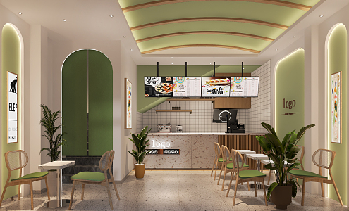 Modern Milk Tea Shop Sushi Shop 3d model