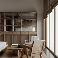 Modern Elegant Living Room Interior With White Sofa Round Coffee Table And Wooden Elements