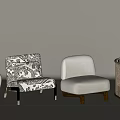 Modern Upholstered Accent Chairs with Wooden Legs Patterned and Solid Color Designs
