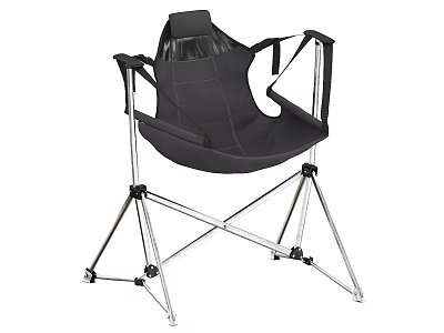 Black Foldable Outdoor Chair With Durable Fabric And Lightweight Metal Frame 3d model