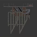 Sturdy Industrial Metal Working Platform With Railings And Steel Support Structures