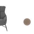 Beige Velvet Lounge Chair With High Back Black Metal Cross Legs And Gray Option