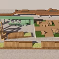 Modern Wooden Landscape Seats Outdoor Design With Green Plants And Decking Areas