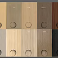 Wood Wall Paneling With Various Tones And Decorative Knobs