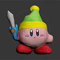 Pink Plush Toy With Green Yellow Hat On Gray Wooden Table Surface