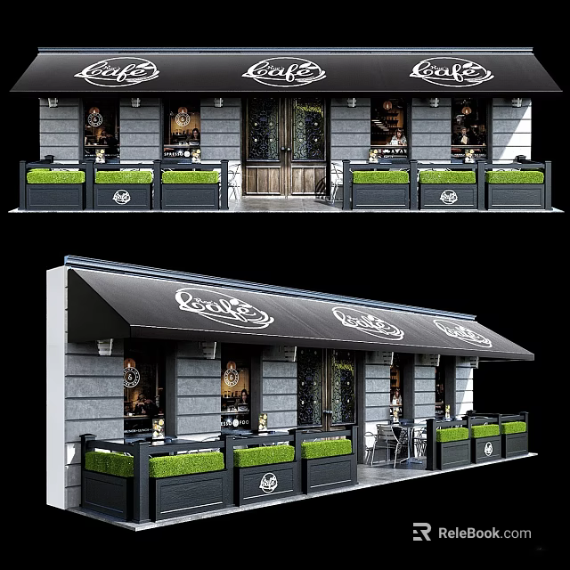 Garden Landscape Design With Outdoor Seating Green Plants And Wooden Facade 3d model 
