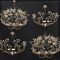 Modern Branch Design Chandeliers With Golden Frame And Small Light Accents