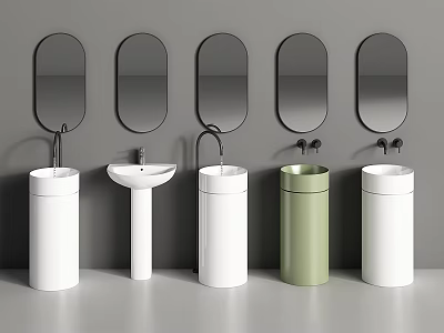 Modern Column Basin Wash Basin Floor Basin Faucet Wash Basin Vertical Basin Wash Basin 3d model