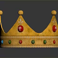 Golden Decorative Crown With Colorful Gemstones And Spherical Ornaments For Home Use