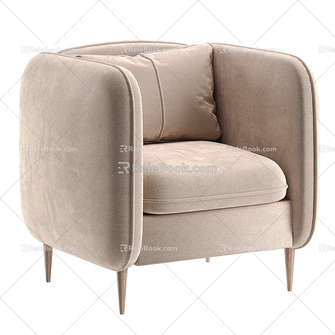 Modern Simple Single Sofa 3d model