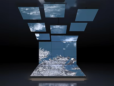 Commercial Display Equipment With Multiple Digital Screens For Immersive Presentations 3d model
