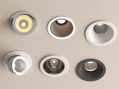 Modern Downlights And Spotlights With Various Designs For Home Ceiling Lighting 3d model