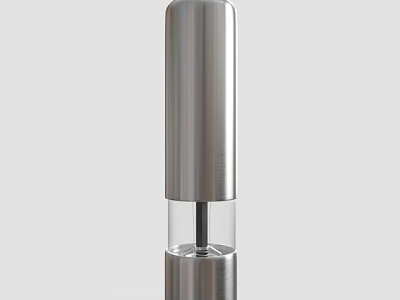 Stainless Steel Kitchen Grinder With Transparent Body Tall Cylindrical Design And Smooth Reflective Base 3d model