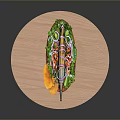 Grilled Fish Platter with Fresh Vegetables Served on Round Wooden Table 3d model