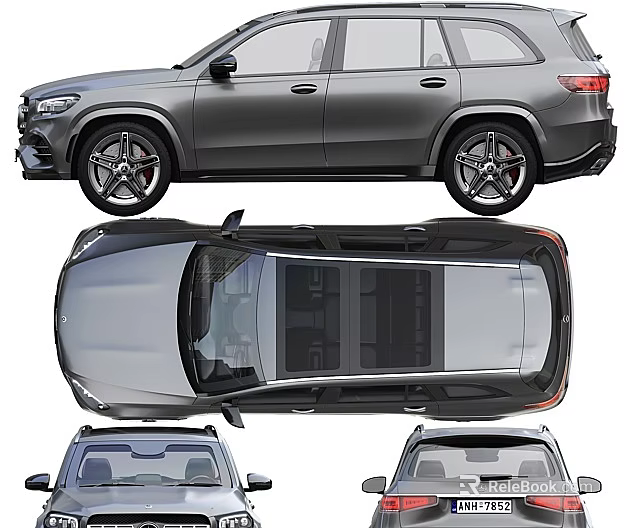 Modern Sleek SUV Exterior Design With Dark Body Alloy Wheels And Panoramic Sunroof 3d model 
