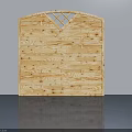 Wooden Casement Door With Top Lattice Design And Natural Wood Finish