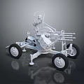 Lunar Terrain Exploration With Mechanical Rover And Surface Feature Analysis 3d model