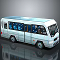 minibus minivan driverless bus school bus van box car 3d model