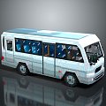 minibus minibus minivan driverless bus bus school bus van box car 3d model