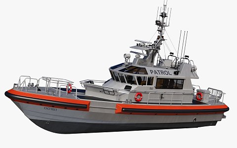 Boat Patrol Boat Yacht Law Enforcement Boat 3d model