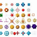 Colorful Decorative Hanging Ornaments With Various Geometric Star And Snowflake Shapes
