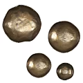 Golden Metallic Spherical Wall Decor with Various Sizes and Shiny Finish