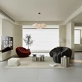 Modern Open Plan Living And Dining Room Interior Design With Cozy Sofas And Warm Lighting