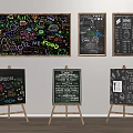 Chalkboard Food Art And Menu Decor With Wall Hangings And Standing Easels