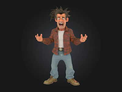 cartoon character man 3d model