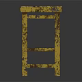 Public Bench With Yellow And Black Worn Surface Metal Material Simple Structure