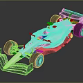 Modern White Formula Style Race Car With Aerodynamic Design Black Spoiler Front Wing And Tires