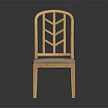 Wooden Dining Chair With Unique Geometric Back Design And Soft Gray Upholstered Seat For Modern Home